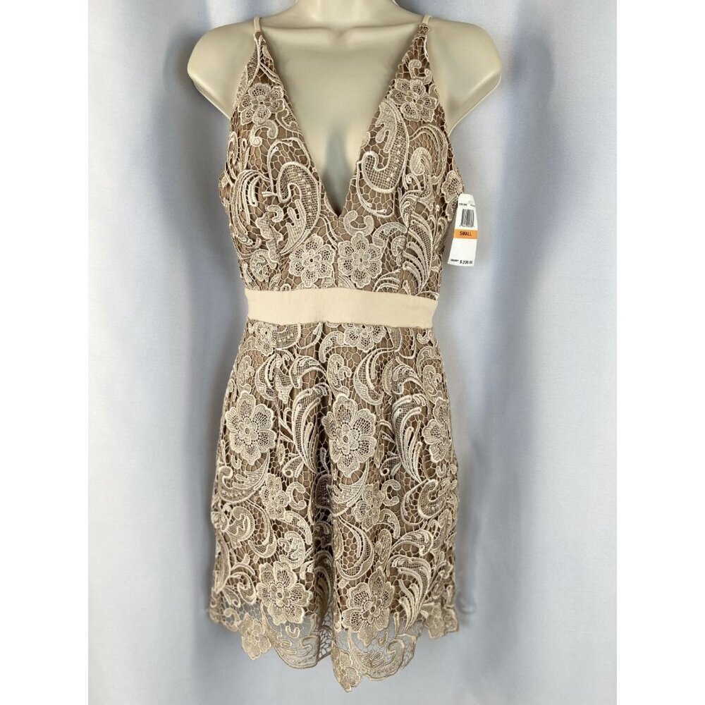 NWT Dress the Population Ava Nude Lace Dress $208 - Picture 4 of 15